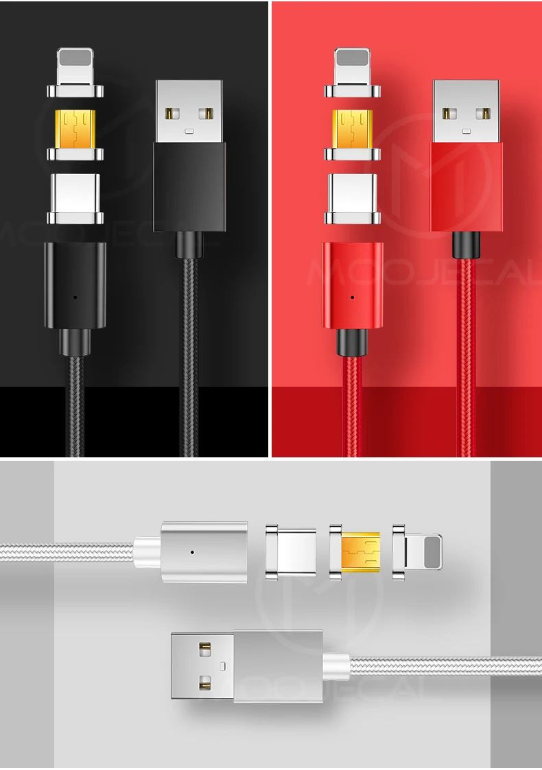 MOOJECAL, магнитный кабель USB кабель с нейлоновой оплеткой Магнит Micro USB кабель для быстрой зарядки и передачи данных линии Зарядное устройство для подключения кабеля к кабелю для Xiaomi samsung Android