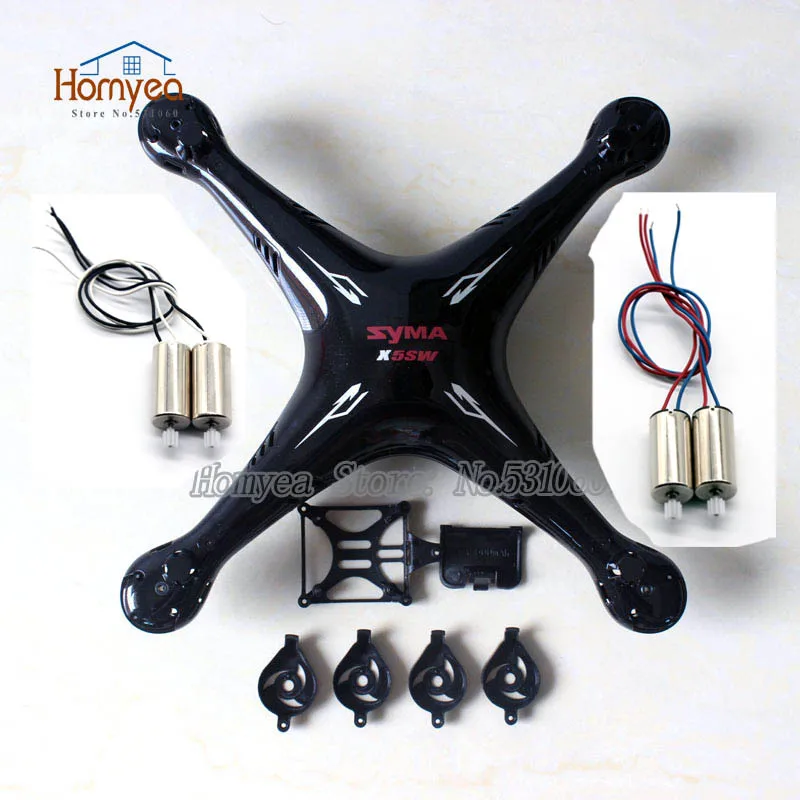 

4pcs engines motor + 1pcs Body Shell on under Cover set for SYMA X5SW Quadcopter RC drone Spare Parts