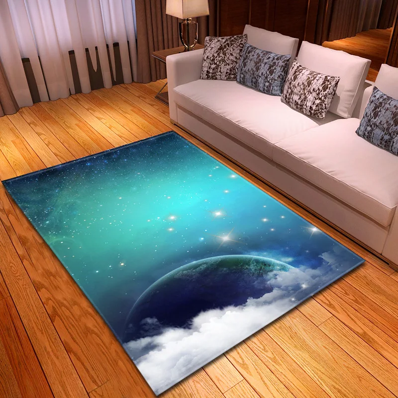 Nordic Anti Slip Waterproof Floor Mat Starry Sky Universe Carpets Bedroom Rugs Decorative Stair Mats Home Decor Crafts