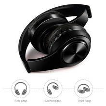 Новые портативные складные беспроводные стерео Bluetooth наушники гарнитура MP3 плеер FM радио музыка