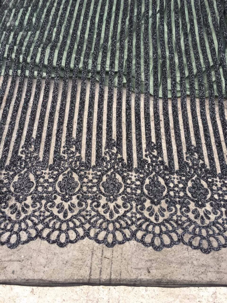 

J-8121 black glitter mesh african indian lace fabric for wedding /evening dress