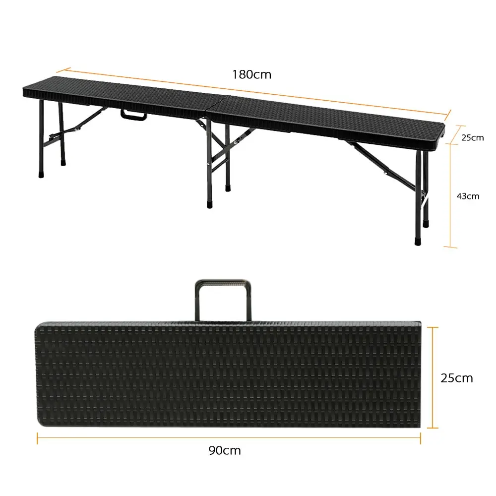 

Ikayaa 6FT Long Portable Folding Camping Picnic Bench Heavy Duty Outdoor Garden Party Dining BBQ Bench Chair