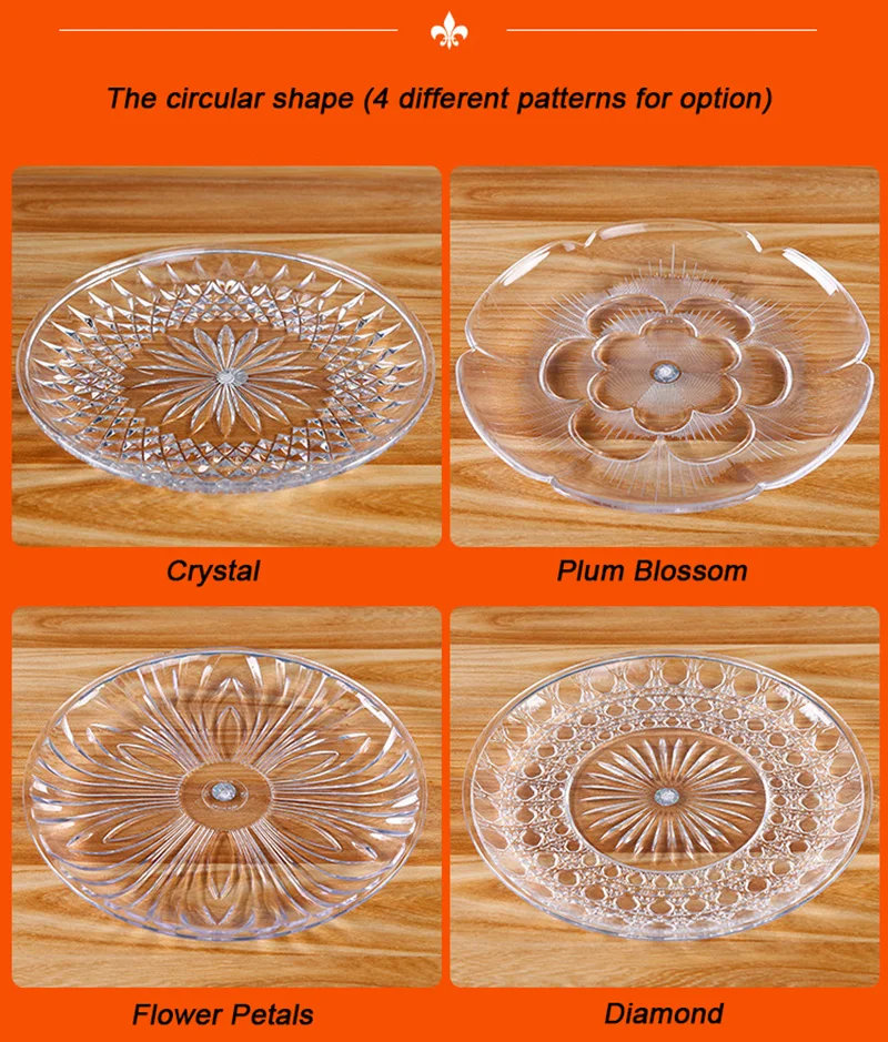 Высокопрозрачная акриловая тарелка для десерта, фруктовая тарелка для закуски, десертный поднос, вечерние, праздничные стойки для торта, поднос для выпечки, посуда