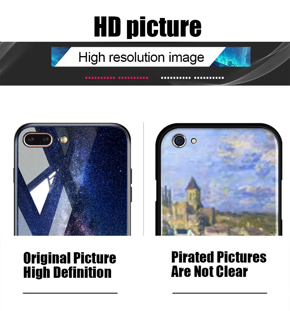 TOMKAS Space Star Case For iPhone X Case Tempered Glass Patterned For iPhone 7 6 Plus 6s 8 Cases Glossy TPU Soft Edge Cover