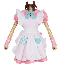 Rosa traje de mucama pink maid dress cosplay rosa francés traje de mucama pink sissy maid dress ropa de fiesta de halloween