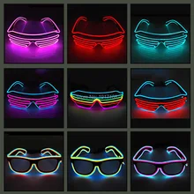 Новая мода 10 цветов мигающий EL провод светодиодные очки светящиеся вечерние декоративный светильник ing классический подарок яркий светильник подарок на фестиваль