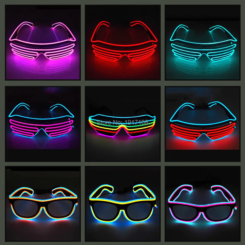 

Pink Flashing El Led Glasses Luminous Party Lighting Colorful Glowing Classic Toys For Dj Bright Light Holiday Gift