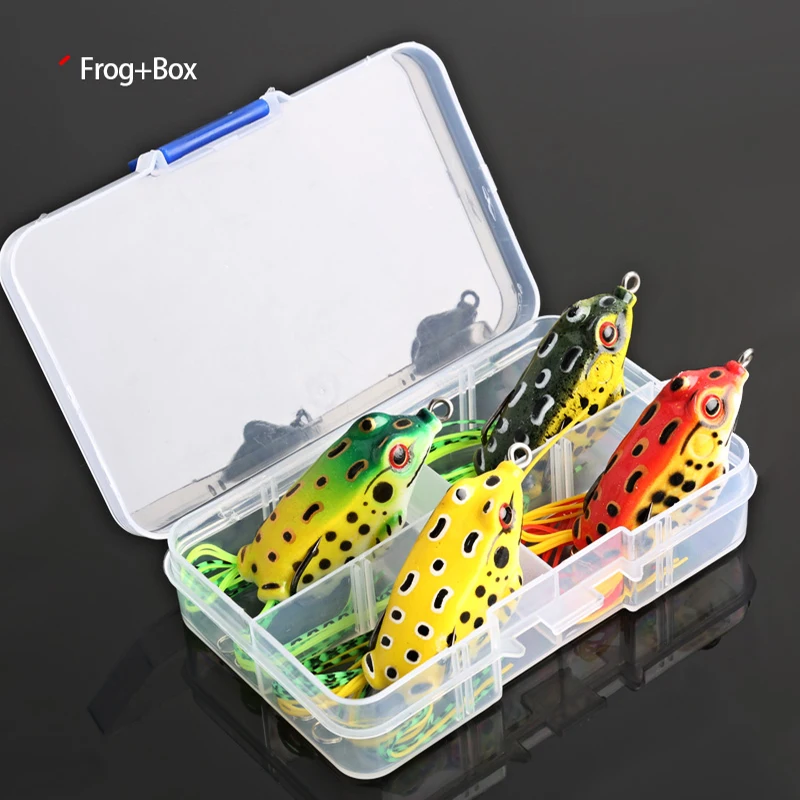 

4pcs/Box Ray Frog Soft Fishing Lures 6g 9g 13g Double Hooks Top water Ray Frog Artificial Soft Bait Winter fishing Accessories
