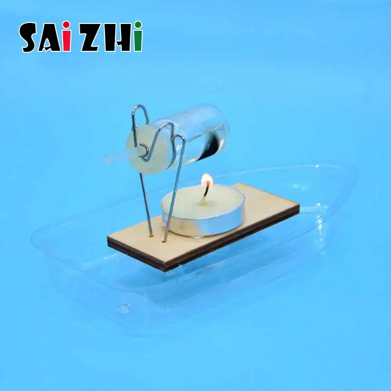 saizhi heat steam candle powered speed boat toy handmade