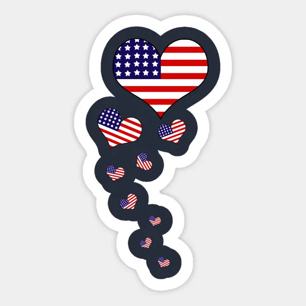 1 шт. сердца Звезды Полосы Американский флаговый отличительный знак водонепроницаемый для ноутбука автомобиль скейтборд багаж гитара
