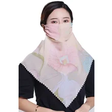 Женская Солнцезащитная треугольная маска для шеи, женская летняя дышащая тонкая маска с защитой от ультрафиолета для езды на велосипеде