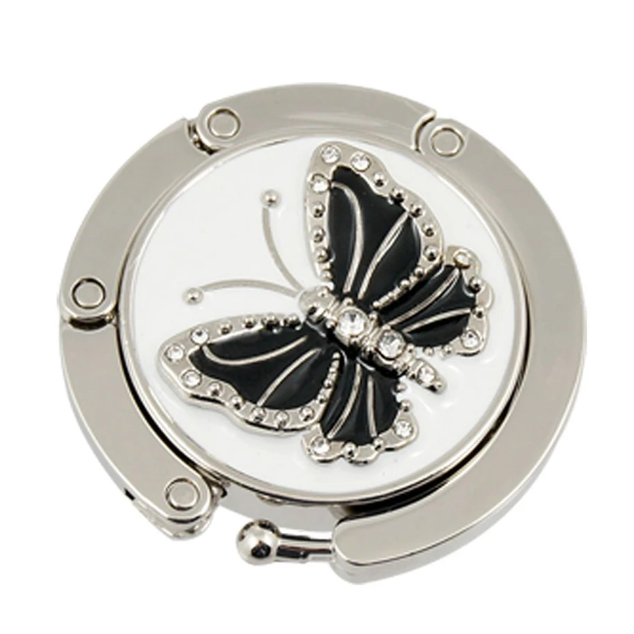 Buy Glittery Black Butterfly Accent Round Folding Hook