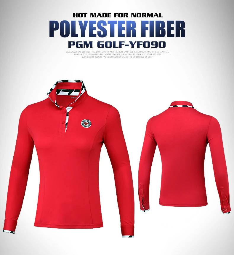 PGM высокое качество Гольф Спортивная осень-зима женские дышащий с длинным рукавом Футболка 3D три этапа проработки среза Для женщин рубашка для гольфа