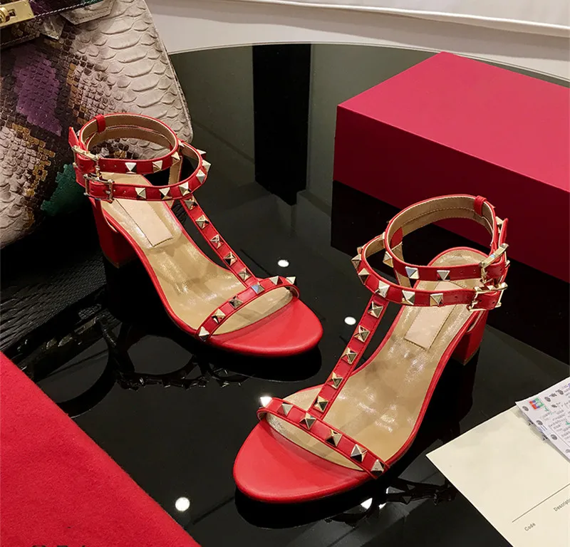 

Women T-type sandals shoes 2019 summer genuine leather gladiator shoes real leather bandage rivets sandals women EU35-41 BY643