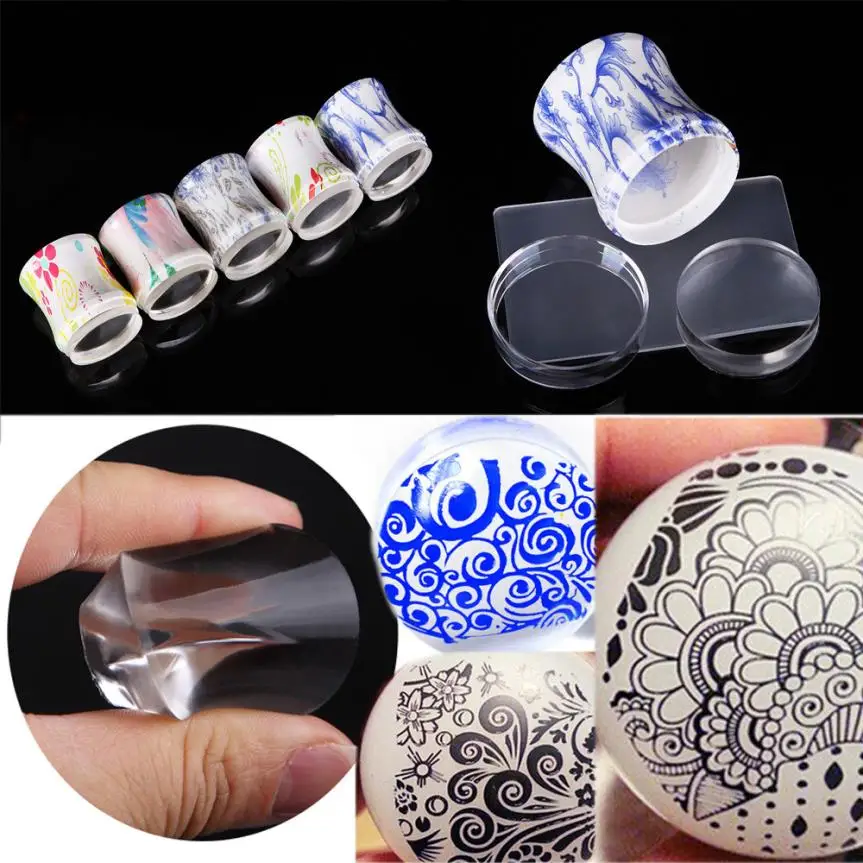 Jelly Silicone nail stamping plates set Marshmallow Nail Art Stamper