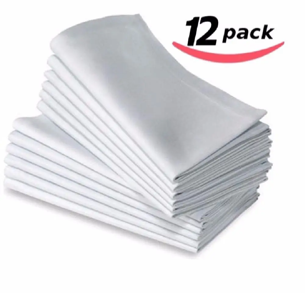 

12PC COTTON RESTAURANT DINNER CLOTH LINEN WHITE 50x50cm PREMIUM HOTEL NEW NAPKINS