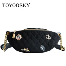 TOYOOSKY модный алмазный узор Женская поясная сумка значок поясная сумка через плечо сумка-мессенджер Повседневная Женская нагрудная сумка