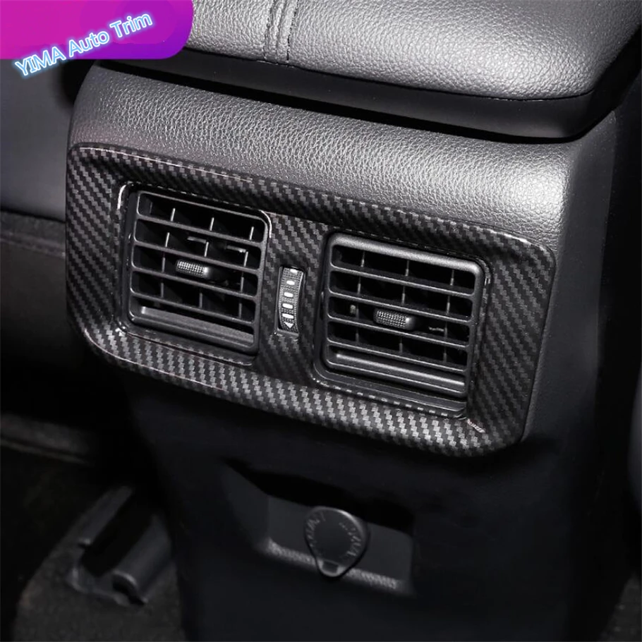 

Lapetus Car Styling Armrest Box Rear Air Conditioning AC Vent Outlet Cover Trim Carbon Fiber ABS Fit For TOYOTA RAV4 RAV 4 2019