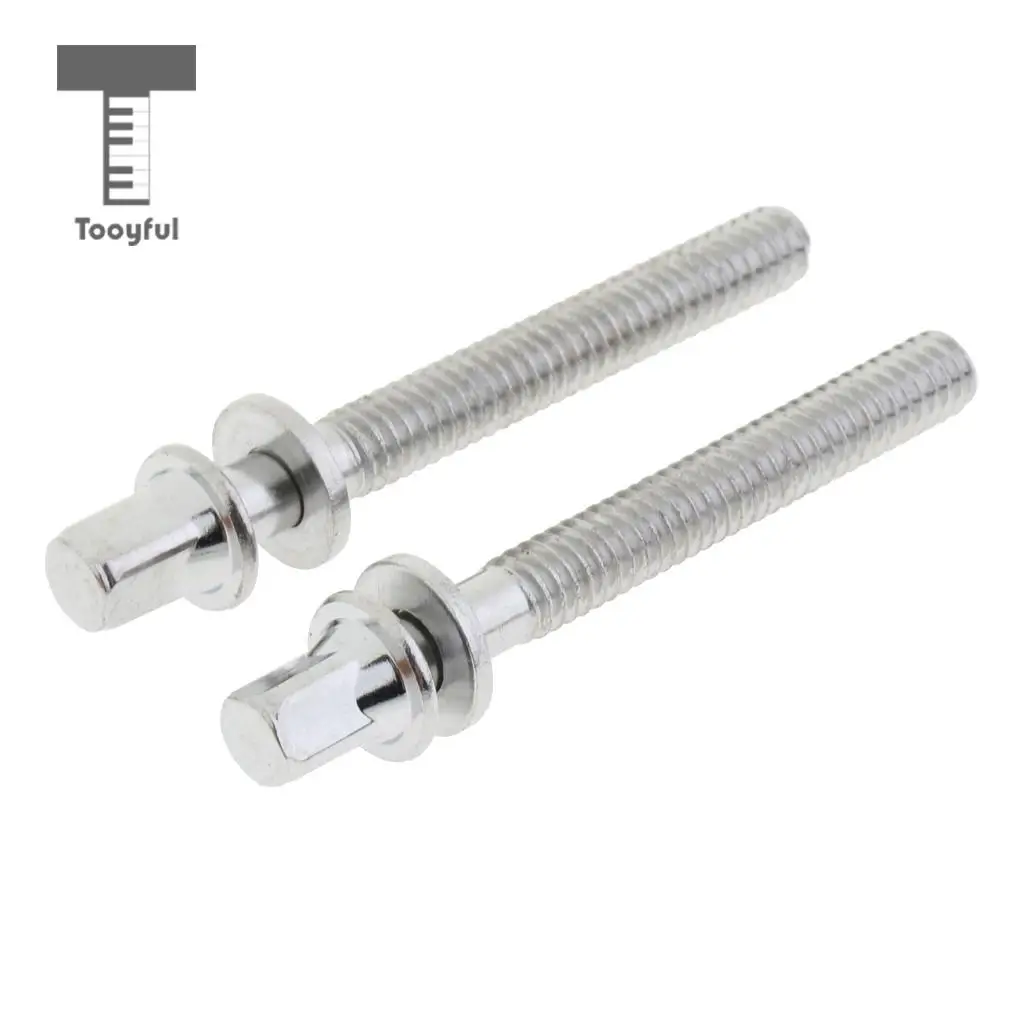 2pcs Stainless Steel Drum Tension Rods with Drum Screws Tension Screws for Drum Parts