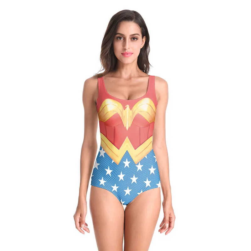 

Halloween Anime Erotic lingerie DC Cosplay Costumes League Captain Wonder Woman Tankini swimsuits Women Sexy Bikini Bodysuit