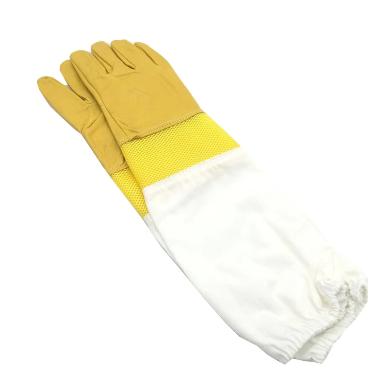 1-Pair-Bee-Gloves-Protective-Beekeeping-Gloves-Goatskin-Bee-Keeping-Vented-Long-Sleeves-beekeeping-equipment-and.jpg 1 Pár Méhkesztyű Védő Méhészeti Kesztyű Kecskebőr Méh, Tartva A Szellőztetett Hosszú Ujjú Berendezéseket És Szerszámokat - Image 2