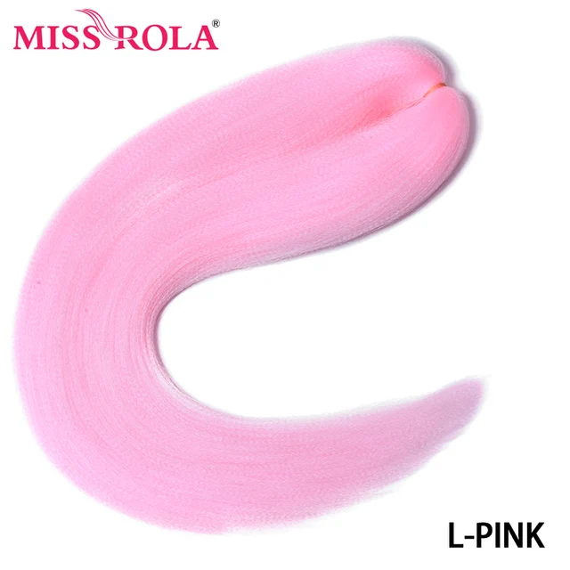 Miss Rola Synthetic Wholesale Bulk 5 Pieces 24 Inch 100g Stretched Jumbo Braiding Hair Kanekalon Pink Twist Braid Hair Extension Bug