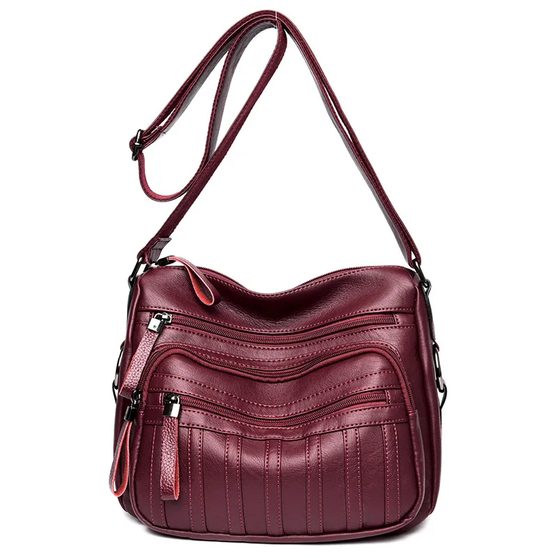 Новинка,, сумки через плечо для женщин, модные мягкие кожаные сумки-Хобо, женские сумки из натуральной кожи - Цвет: Красный