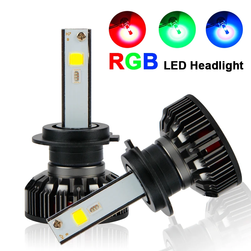 

OKEEN Car RGB LED Headlight H11 /H1 H3 H4 H7 H8/ 9005 9006 880 9012 5202 LED Bulbs APP Bluetooth Control Multi-color 40W 6000LM