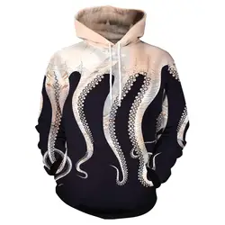 Щупальца осьминога 3D Принт толстовки с капюшоном для женщин пуловеры для свободные толстовка одежда унисекс sudaderas mujer пары любителей