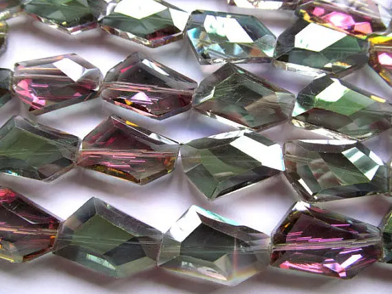 

high quality 2strands 18-25mm Crystal like crystal beads freeform nuggets Facete rainbow jewelry beads