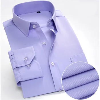 

Men's Regular-fit Coarse-twill Solid Basic Dress Shirt Formal Business Long Sleeve White Tops Shirts for Social Work Office Wear