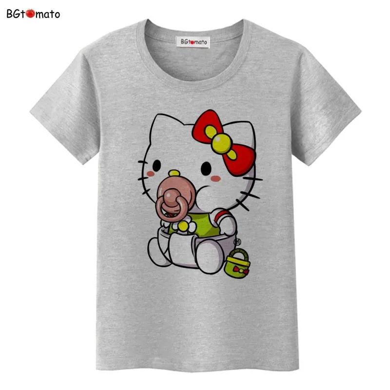 BGtomato Купидон hello kitty мультфильм футболка женская модная популярная футболка бренд хорошее качество удобные мягкие футболки