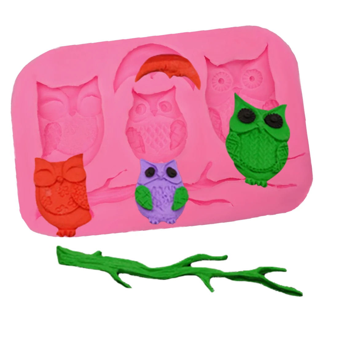 

Owls Moon Branch Shape For Cake Decorating Tools Chocolate Mold For The Kitchen Baking DIY Fondant Silicone Mold