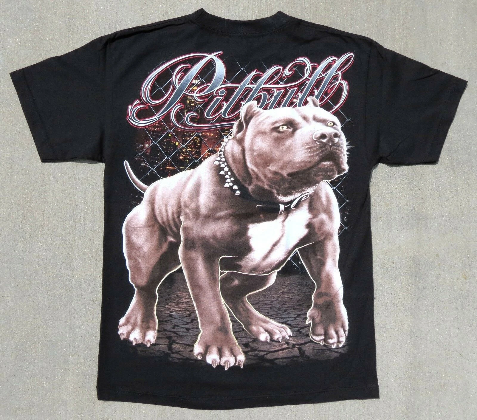 都市ピットブル犬と背景黒半袖tシャツsml Xlcoolカジュアルプライドtシャツ男性ユニセックスファッションtシャツ Tシャツ Aliexpress