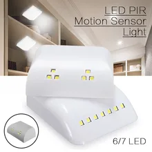 PIR Motion Sensor Night Lamp Battery Powered Intelligent LED Night Light With Motion Sensor For Wardrobe Drawer Bedroom