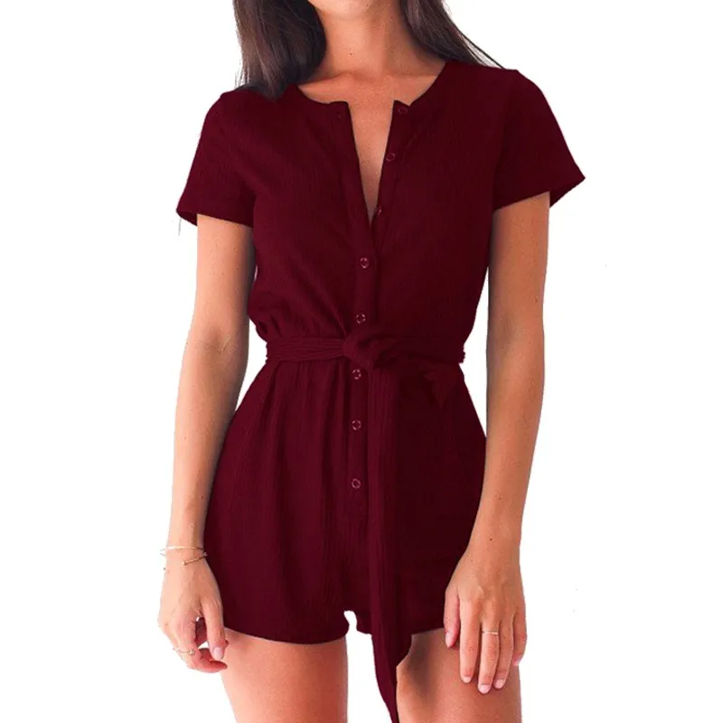 DeRuiLaDy Sexy Black Short Rompers Women Jumpsuit 2018 Summer Short