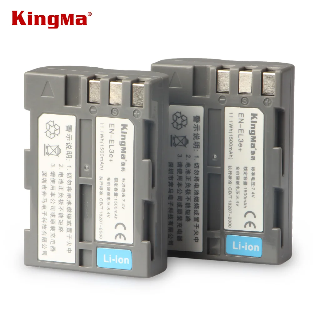 2 Batterie 7.4V 2750mAh Per Nikon EN-EL3e - Caricatore Doppio LED Per D700, D90, D300 E Altri