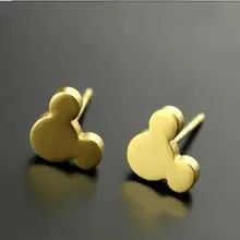 Jisensp ювелирные изделия в стиле минимализма милый мультяшный котенок Микки серьги гвоздики для женщин ослепительные серьги в виде мышей оригинальные ювелирные изделия 10pcs-E099