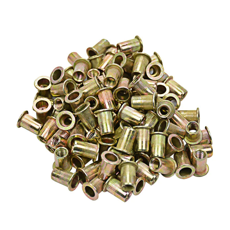 

100Pcs Rivet Nut Rivnut Flat Column Grain Riveting Nuts M3 M4 M5 M6 M8 M10 M12