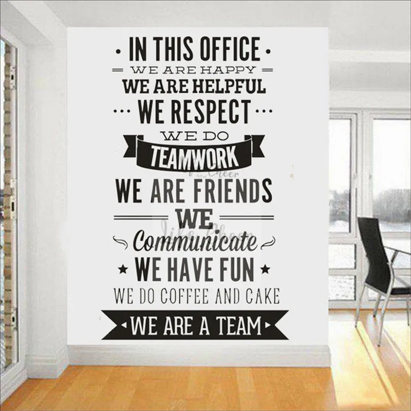 

Office Rules Vinyl Wall Sticker Removable Teanwork Quote Wall Decal In this Office Design Wall PosterTeam Buliding Murals AC015