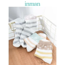 INMAN женский Забавный розовый светильник милый цвет модные звезды и полосы шаблон леди короткие носки