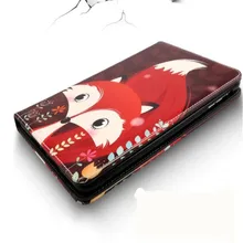 New arrive cartoon cute squirrel fox pattern leather cover for ipad air1/air2 common brand quality tablet case with sleep