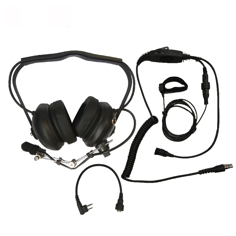 Aviation Mic Speaker Noise Cancelling Headset Earpiece VOX PTT Volume Adjustment for Motorola