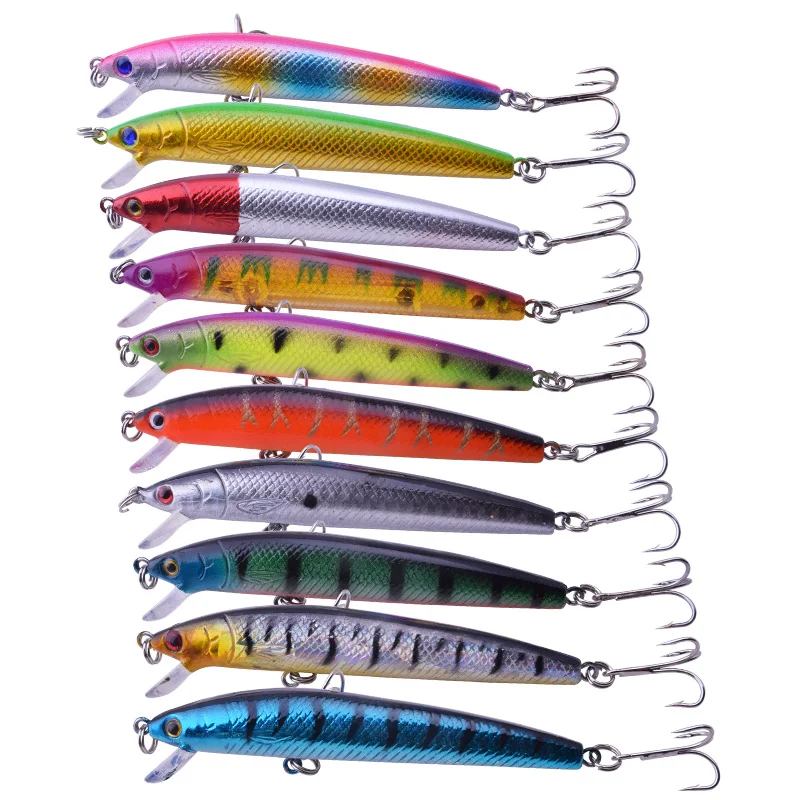 

10Pcs/lot 9.5cm 8g Fishing Lure Bait Set Wobbler Crankbaits Swimbait Minnow Hard Baits Spiners Carp Almighty Fishing Tackle