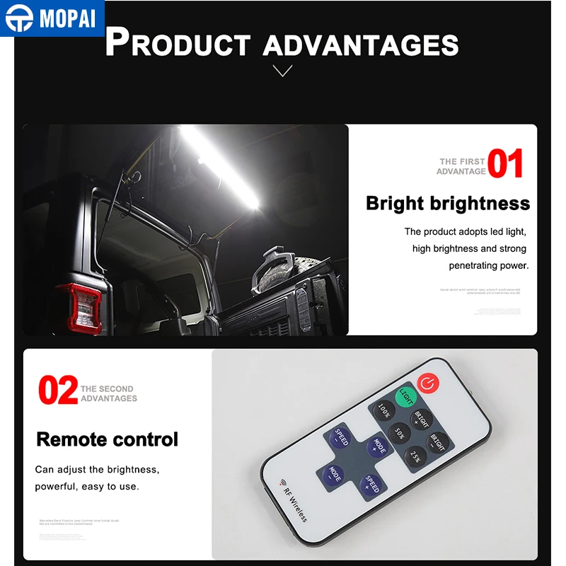  Mopai Car Tailgate Glass Lift Door Light Led Lamp for Jeep Wrangler TJ JK JL 1997-2019 Rear Tail Tr