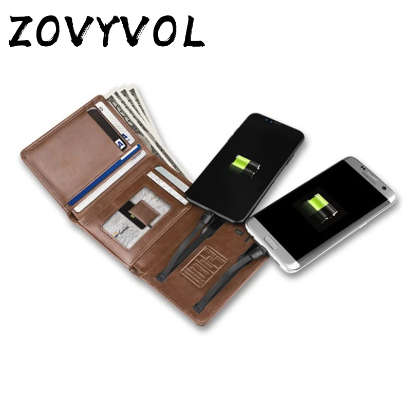 

ZOVYVOL Men Women Smart Wallet With USB for Charging Wallet With Ipone And Android Capacity 4000 mAh For Travel Wallet