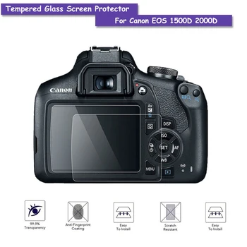 

9H Tempered Glass LCD Screen Protector Real Glass Shield Film For Canon EOS 1500D 2000D Camera Accessories