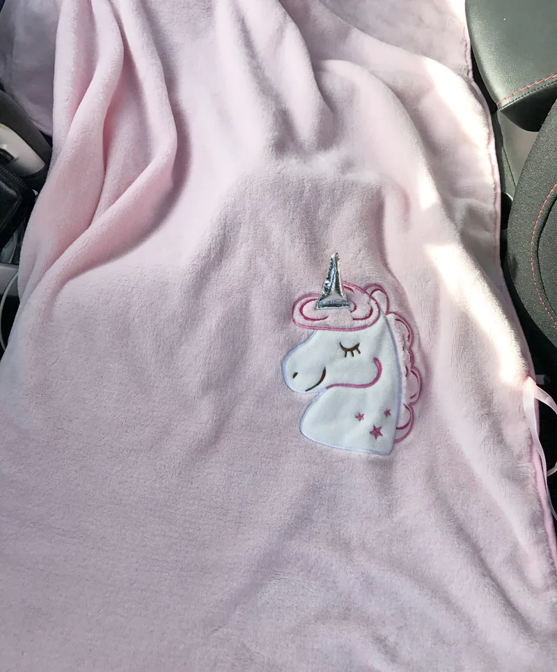 Единорог Kawaii детские игрушки плюшевая игрушка портативное одеяло для ванной для малышей день рождения девочки мальчика подарок автомобиль воздушный путешествия ковер офис Nap ковер