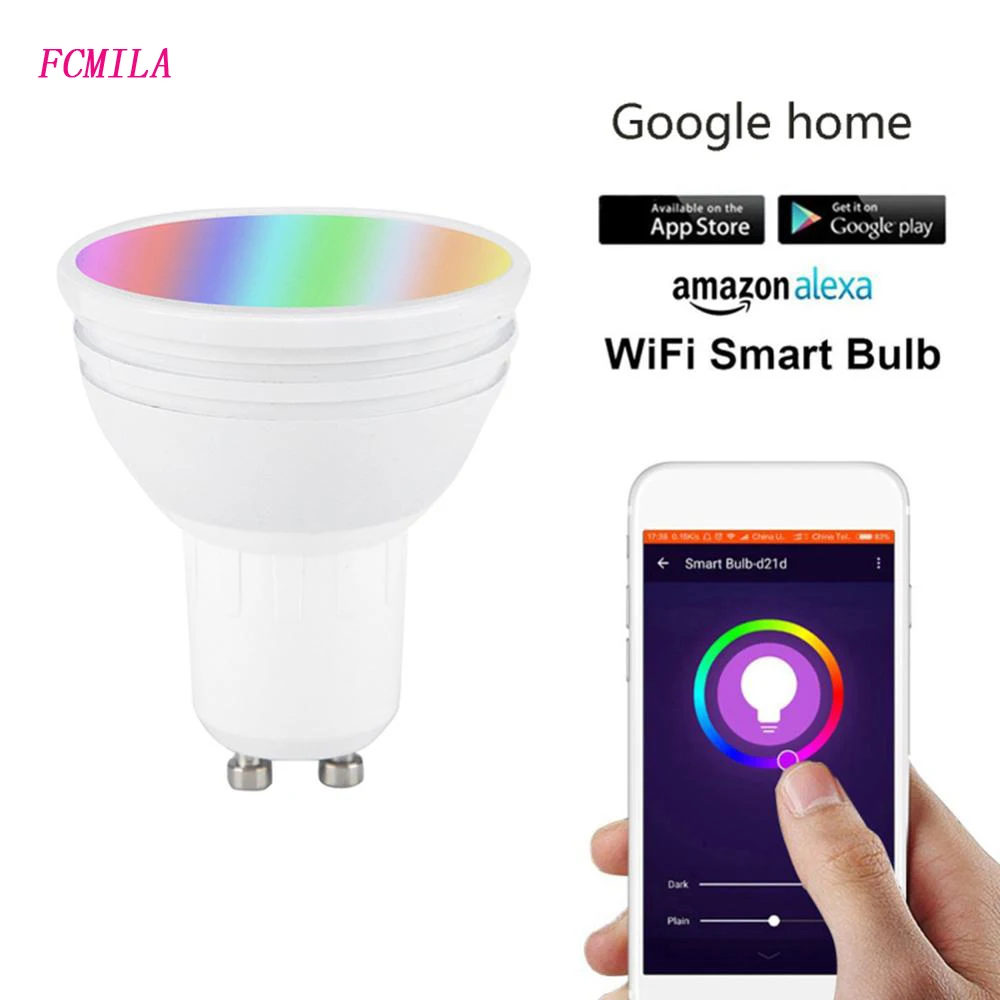 Fcmila светодиодный умный WiFi светодиодный светильник 6 Вт E27/26/14/B22GU10GU5.3 RGB Magic Light Wake-UpCompatible с Alexa Google Assistant