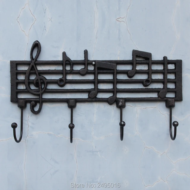 Cast Iron Music Note Wall Hookin Hooks & Rails from Home & Garden on